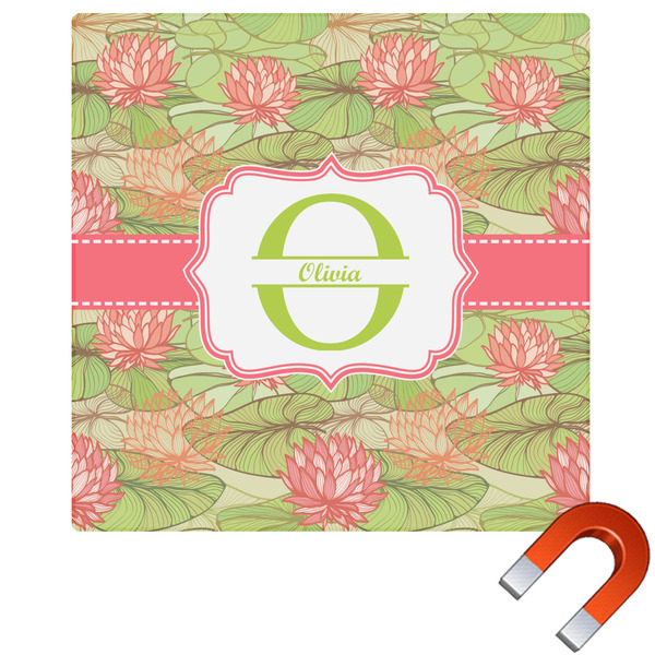 Custom Lily Pads Square Car Magnet - 6" (Personalized)