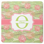 Lily Pads Square Rubber Backed Coaster (Personalized)