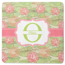 Lily Pads Square Rubber Backed Coaster (Personalized)