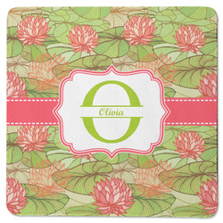 Lily Pads Square Rubber Backed Coaster (Personalized)