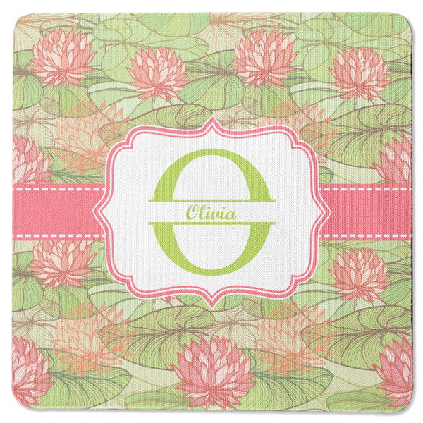 Custom Lily Pads Square Rubber Backed Coaster (Personalized)