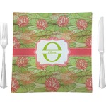 Lily Pads Glass Square Lunch / Dinner Plate 9.5" (Personalized)