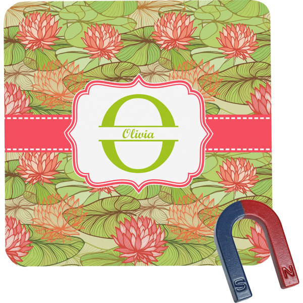 Custom Lily Pads Square Fridge Magnet (Personalized)