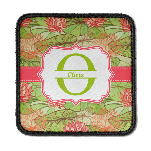 Custom Lily Pads Iron On Square Patch w/ Name and Initial