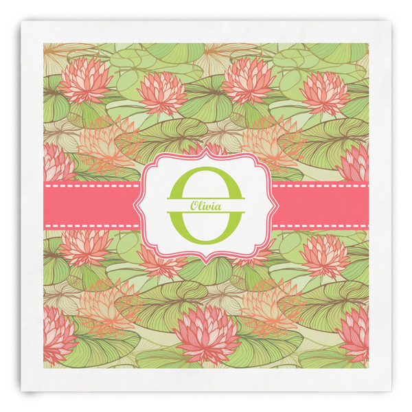 Custom Lily Pads Paper Dinner Napkins (Personalized)