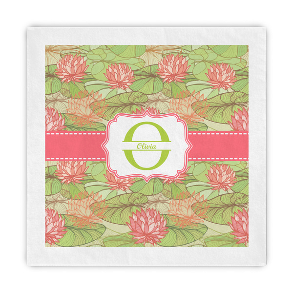 Custom Lily Pads Decorative Paper Napkins (Personalized)