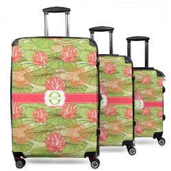 Lily Pads 3 Piece Luggage Set - 20" Carry On, 24" Medium Checked, 28" Large Checked (Personalized)