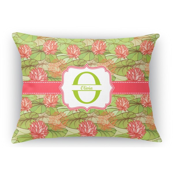 Custom Lily Pads Rectangular Throw Pillow Case - 12"x18" (Personalized)