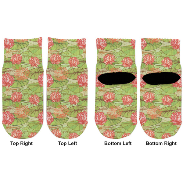 Lily Pads Toddler Ankle Socks - Double Pair - Front and Back - Apvl