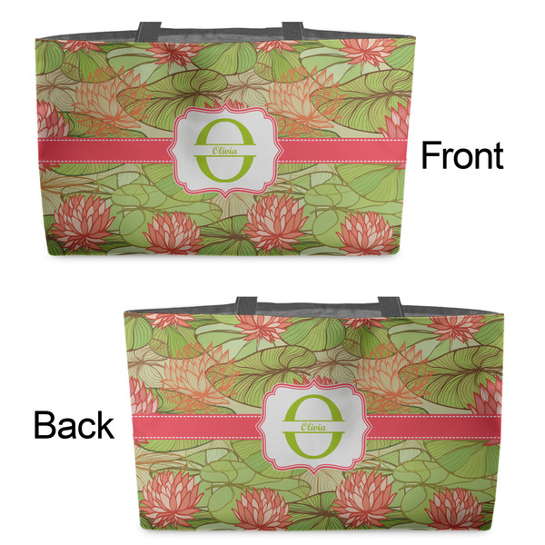Lily Pads Tote w/Black Handles - Front & Back Views