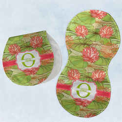 Lily Pads Burp Pads - Velour - Set of 2 w/ Name and Initial