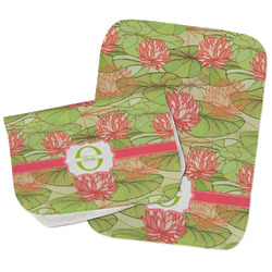 Lily Pads Burp Cloths - Fleece - Set of 2 w/ Name and Initial