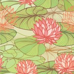 Lily Pads Wallpaper & Surface Covering (Water Activated 24"x 24" Sample)