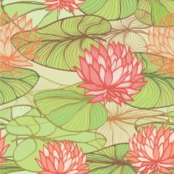 Lily Pads Wallpaper & Surface Covering (Water Activated 24"x 24" Sample)