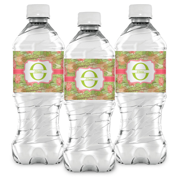 Lily Pads Water Bottle Labels - Front View