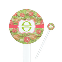 Lily Pads 7" Round Plastic Stir Sticks - White - Double Sided (Personalized)