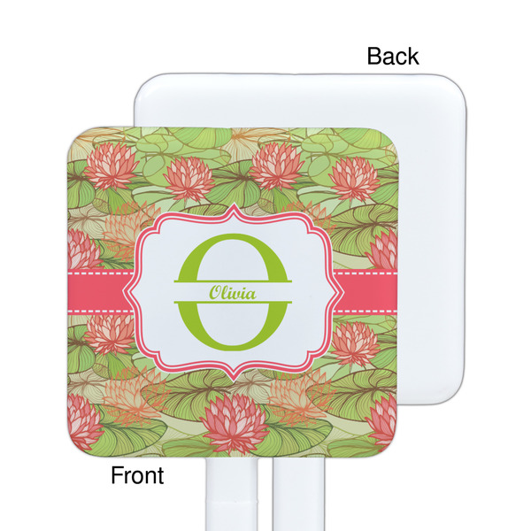 Lily Pads White Plastic Stir Stick - Single Sided - Square - Approval