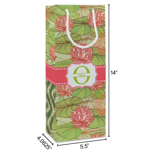 Lily Pads Wine Gift Bag - Dimensions