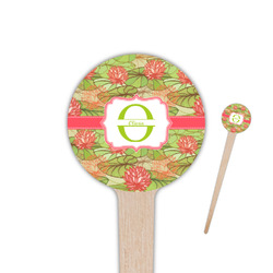 Lily Pads 4" Round Wooden Food Picks - Double Sided (Personalized)