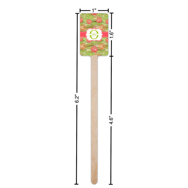 Lily Pads Wooden 6.25" Stir Stick - Rectangular - Dimensions