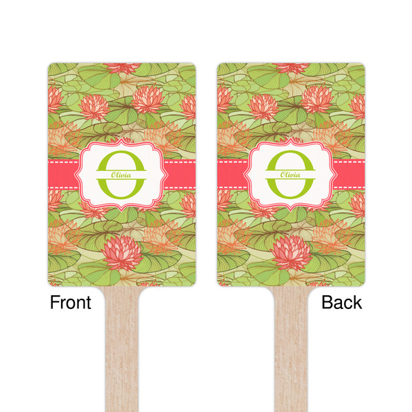 Lily Pads Wooden 6.25" Stir Stick - Rectangular - Double Sided - Front & Back