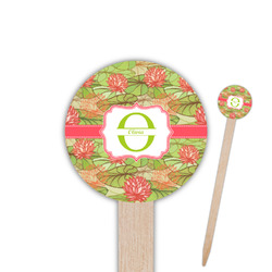 Lily Pads Round Wooden Food Picks (Personalized)