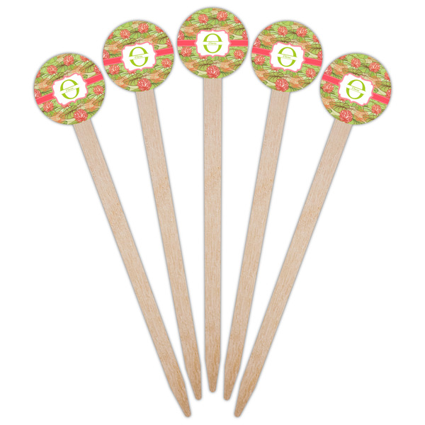 Lily Pads Wooden 6" Food Pick - Round - Fan View