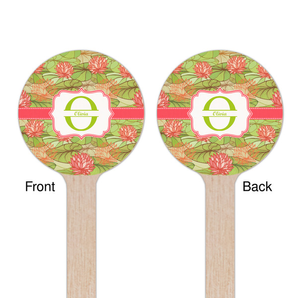 Lily Pads Wooden 7.5" Stir Stick - Round - Double Sided - Front & Back