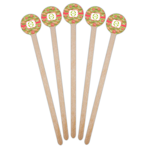 Lily Pads Wooden 7.5" Stir Stick - Round - Fan View