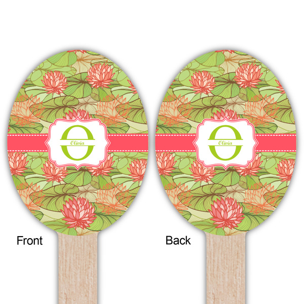 Lily Pads Wooden Food Pick - Oval - Double Sided - Front & Back