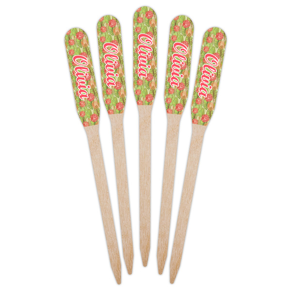 Lily Pads Wooden Food Pick - Paddle - Fan View