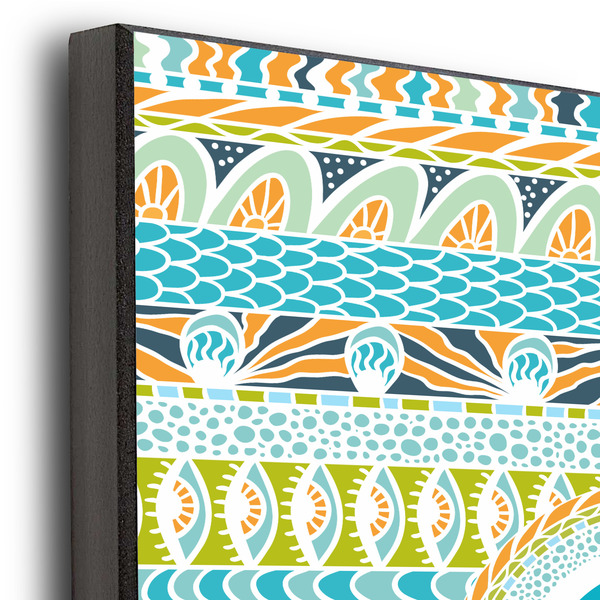 Abstract Teal Stripes 11x14 Wood Print - Closeup