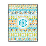 Abstract Teal Stripes Wood Print - 11x14 (Personalized)