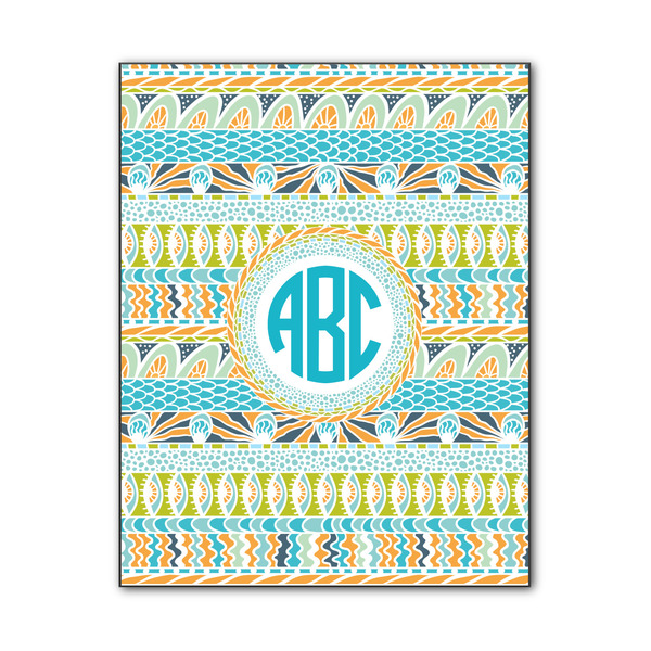 Custom Abstract Teal Stripes Wood Print - 11x14 (Personalized)