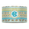 Abstract Teal Stripes 12" Drum Lampshade - FRONT (Fabric)