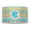 Abstract Teal Stripes 12" Drum Lampshade - FRONT (Poly Film)