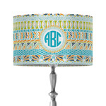 Abstract Teal Stripes 12" Drum Lamp Shade - Fabric (Personalized)