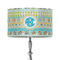 Abstract Teal Stripes 12" Drum Lamp Shade - Fabric (Personalized)