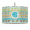 Abstract Teal Stripes 12" Drum Pendant Lamp - Fabric (Personalized)
