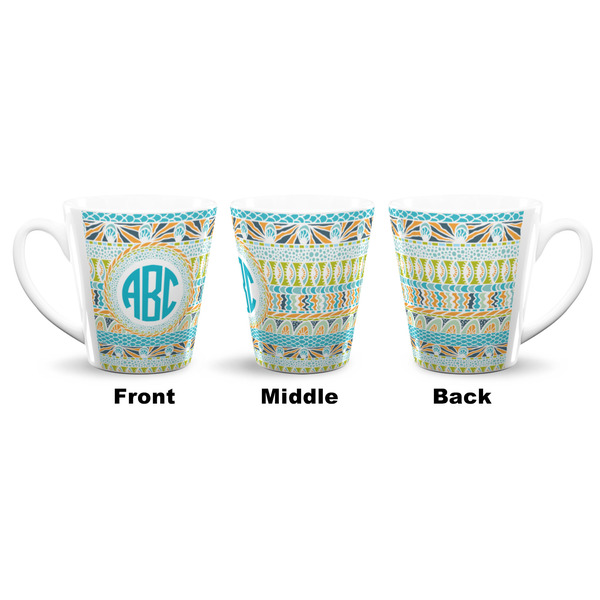 Abstract Teal Stripes 12 Oz Latte Mug - Approval