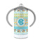 Abstract Teal Stripes 12 oz Stainless Steel Sippy Cups - FRONT