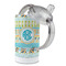Abstract Teal Stripes 12 oz Stainless Steel Sippy Cups - Top Off