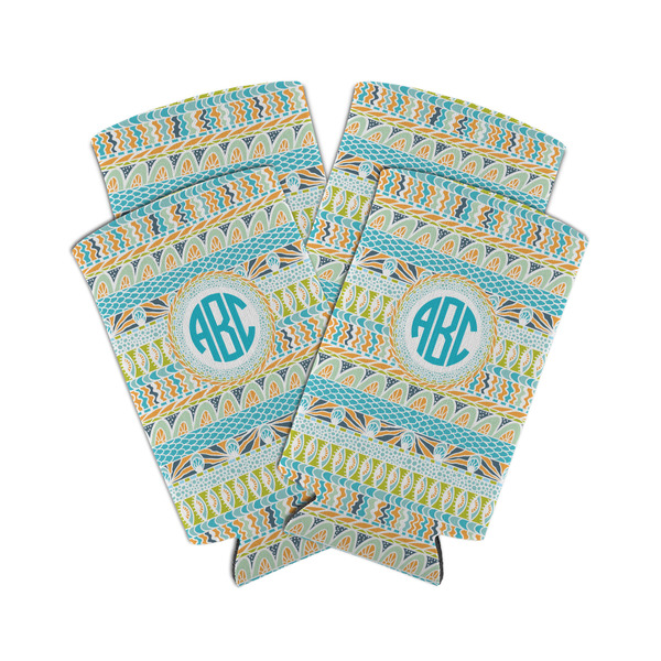 Abstract Teal Stripes 12oz Tall Can Sleeve - Set of 4 - MAIN