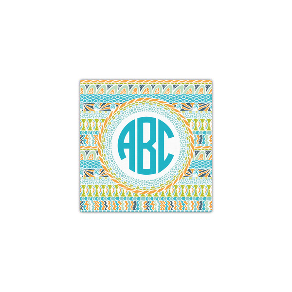 Abstract Teal Stripes 12x12 - Canvas Print - Front View