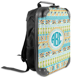 Abstract Teal Stripes Kids Hard Shell Backpack (Personalized)