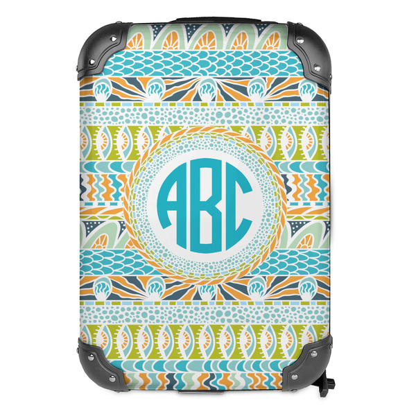 Abstract Teal Stripes 13" Hard Shell Backpacks - FRONT
