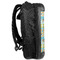 Abstract Teal Stripes 13" Hard Shell Backpacks - Side View
