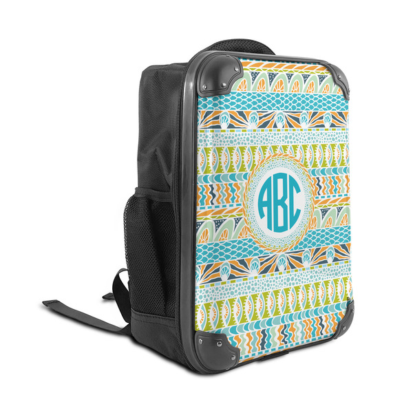 Abstract Teal Stripes 15" Backpack - ANGLE VIEW