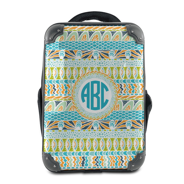 Custom Abstract Teal Stripes 15" Hard Shell Backpack (Personalized)