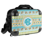 Abstract Teal Stripes Hard Shell Briefcase (Personalized)